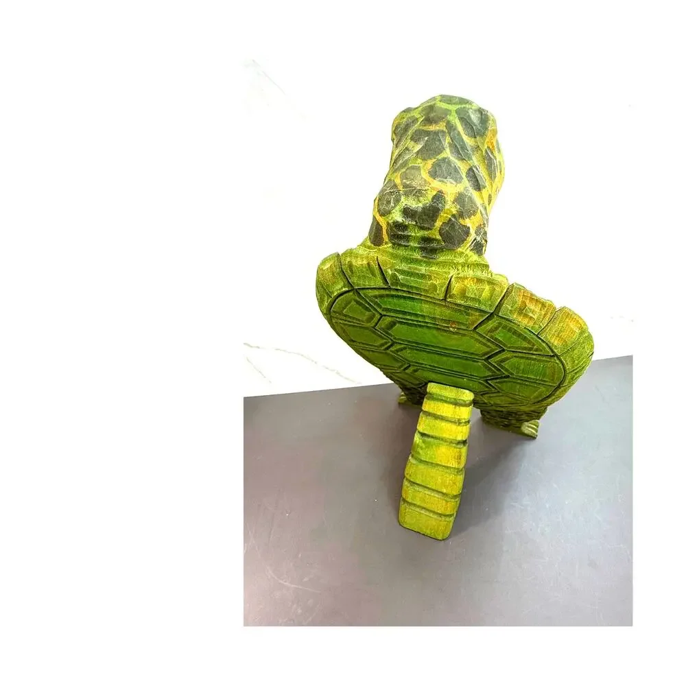 Hand-Carved Wooden Sea Turtle Display Stand Frame Holder Recipe Stand Easel